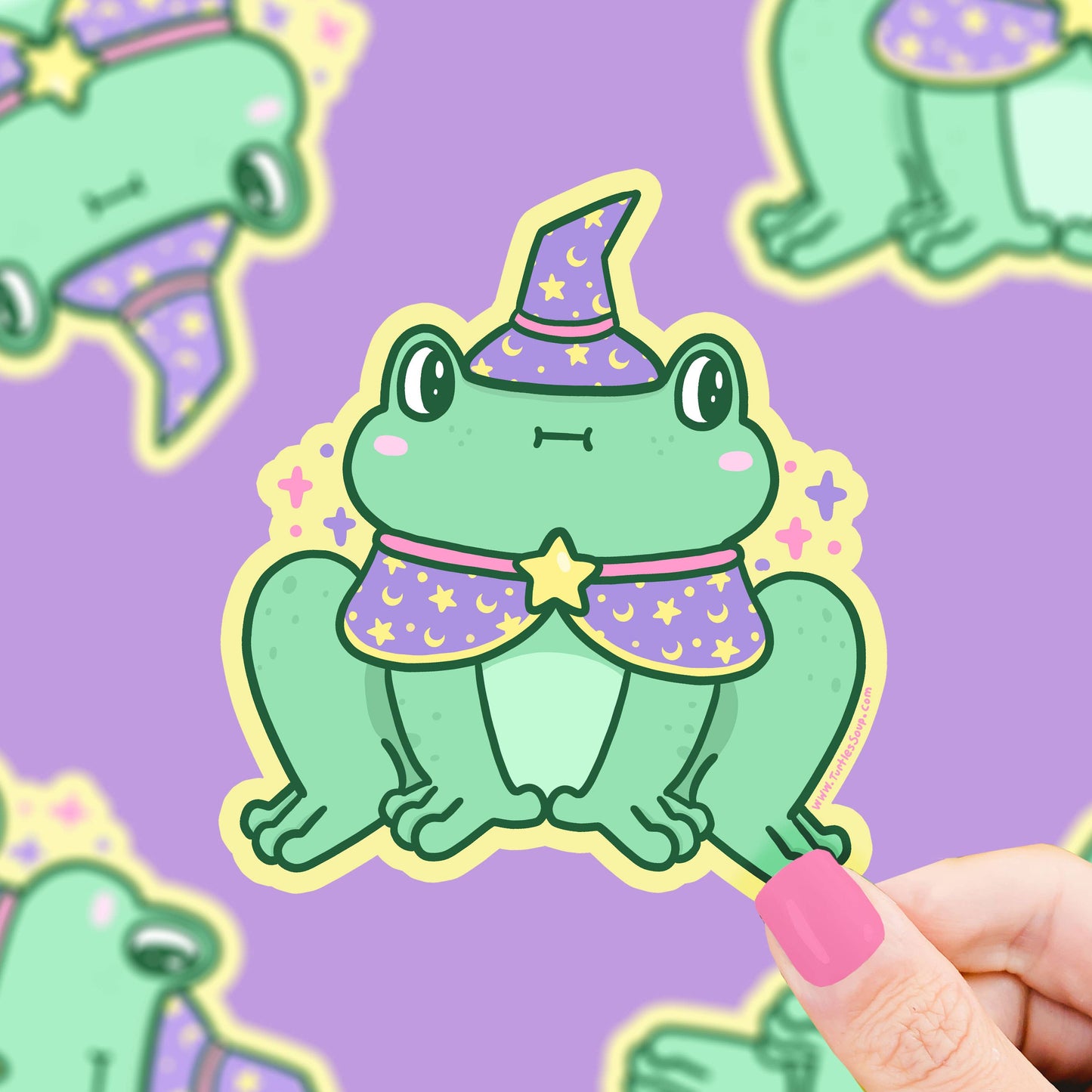 Witchy Magical Wizard Frog Vinyl Sticker