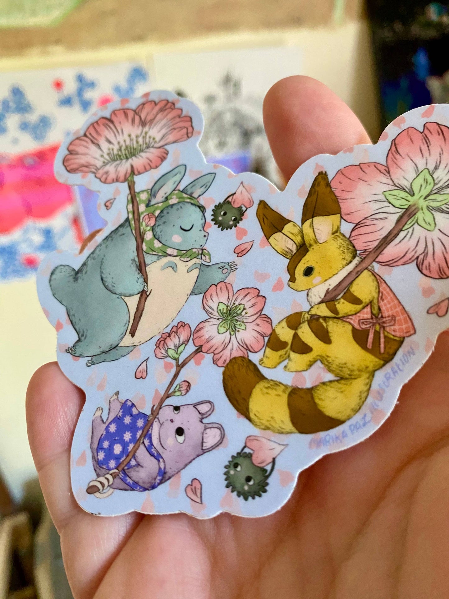 ART Cherry Blossom Friends Sticker