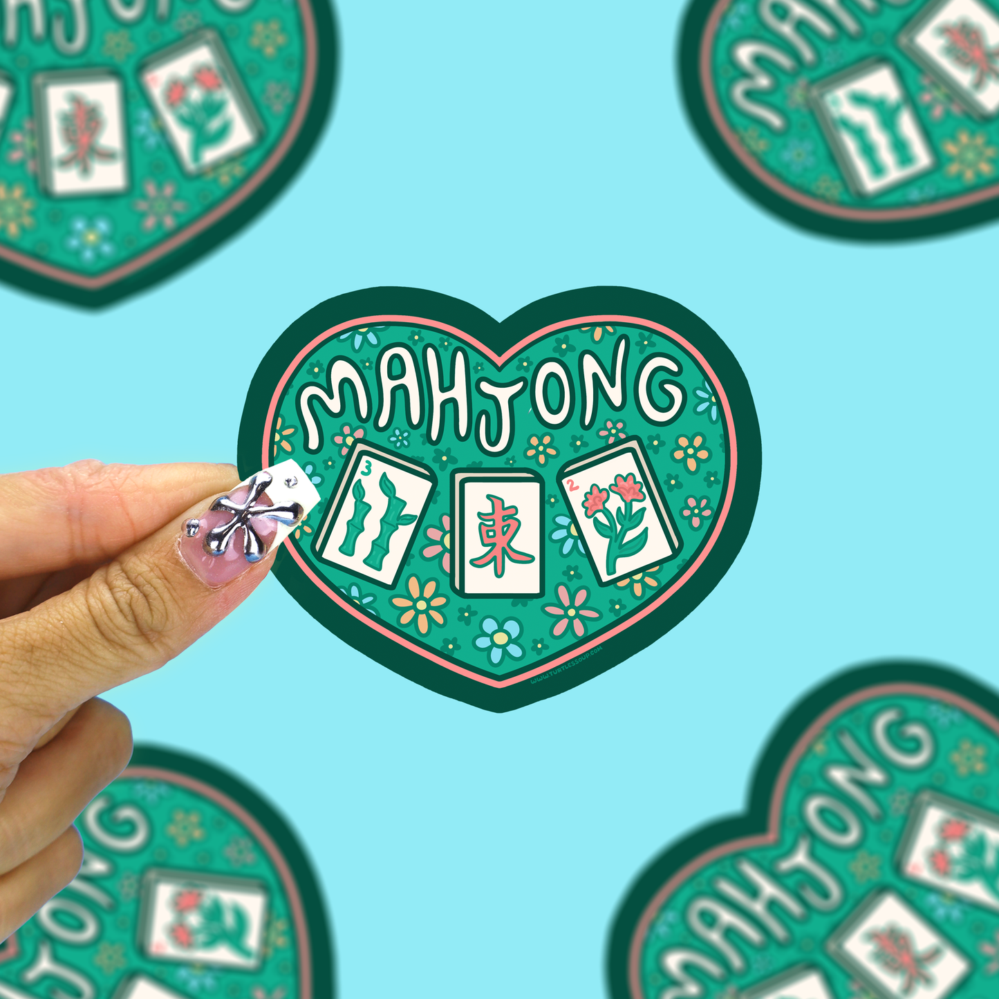I Love Mahjong Cute Gaming Vinyl Sticker