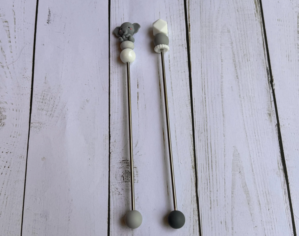 Pair of Elephant Amigurumi Sewing Sticks