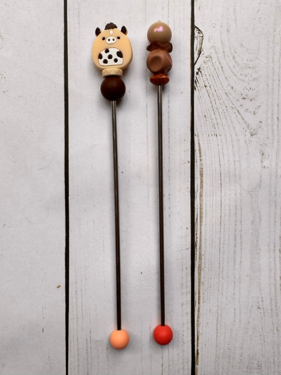 Chubby Horse Pair of Amigurumi Sewing Sticks