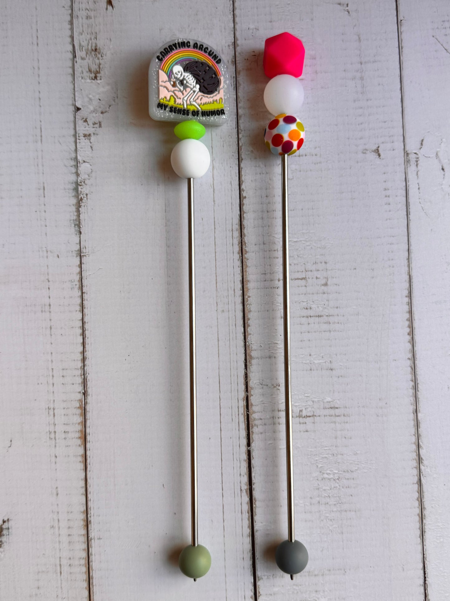 Silly Carrying Around My Sense of Humor Skeleton Amigurumi Sewing Sticks