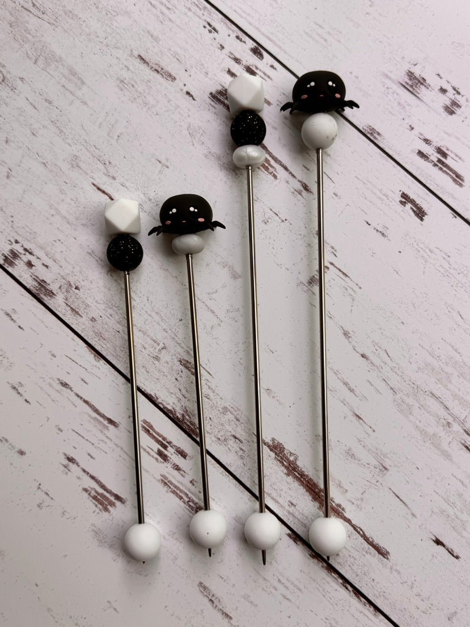 Cute Spider Pair of Amigurumi Sewing Sticks
