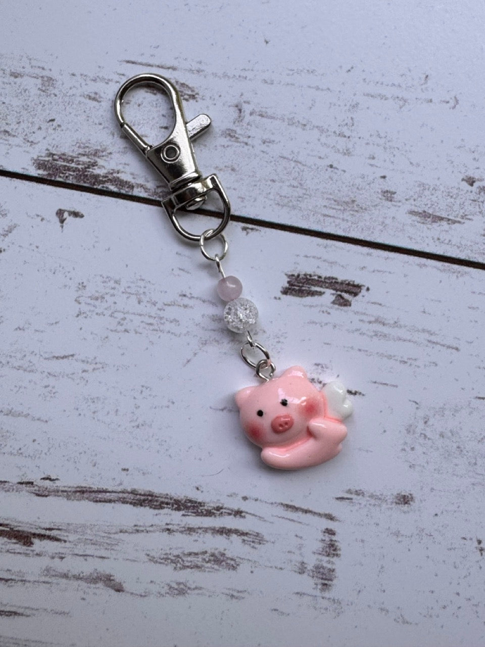Flying Pink Pig Single Stitch Marker