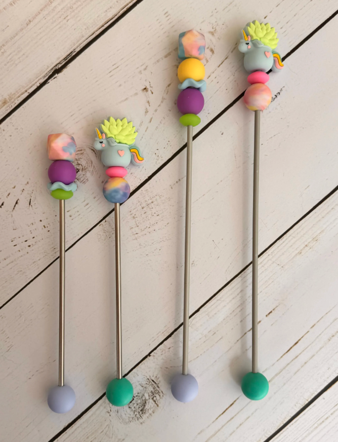 Unicorn Succulent Pair of Amigurumi Sewing Sticks