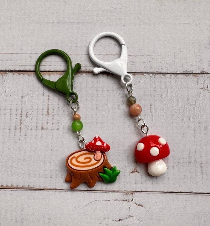 Mushroom and Tree Pair of Stitch Markers