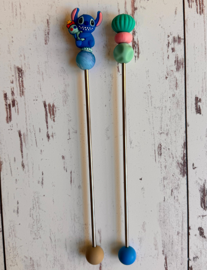 Blue Alien and Patchwork Doll Amigurumi Sewing Sticks