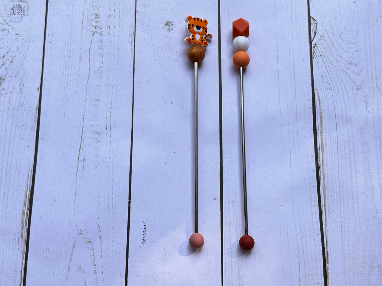 Tiger Pair of Amigurumi Sewing Sticks