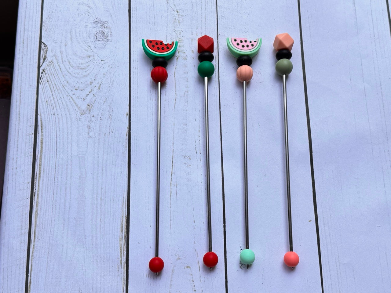 Watermelon Pair of Amigurumi Sewing Sticks