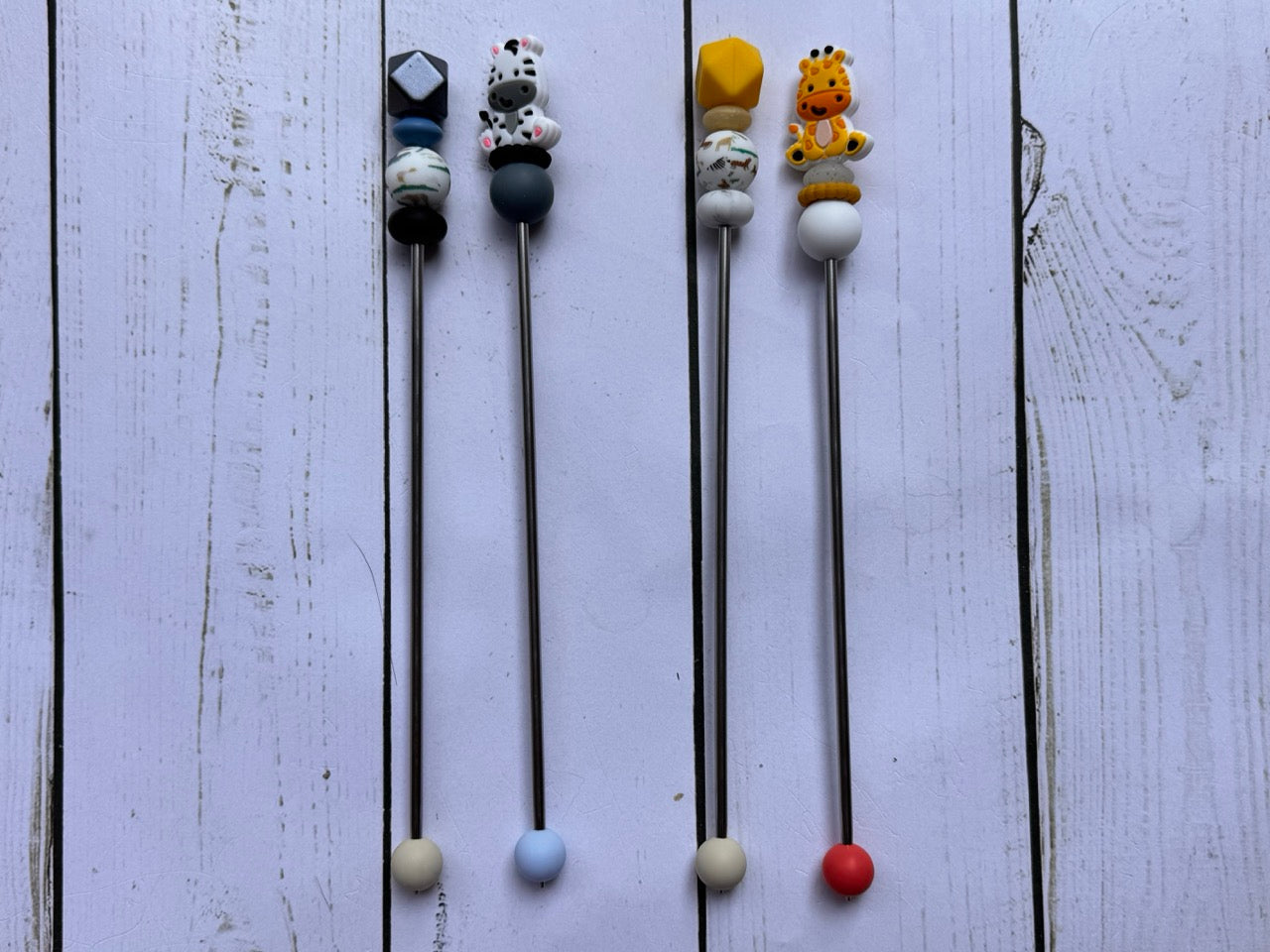 Zebra Pair of Amigurumi Sewing Sticks