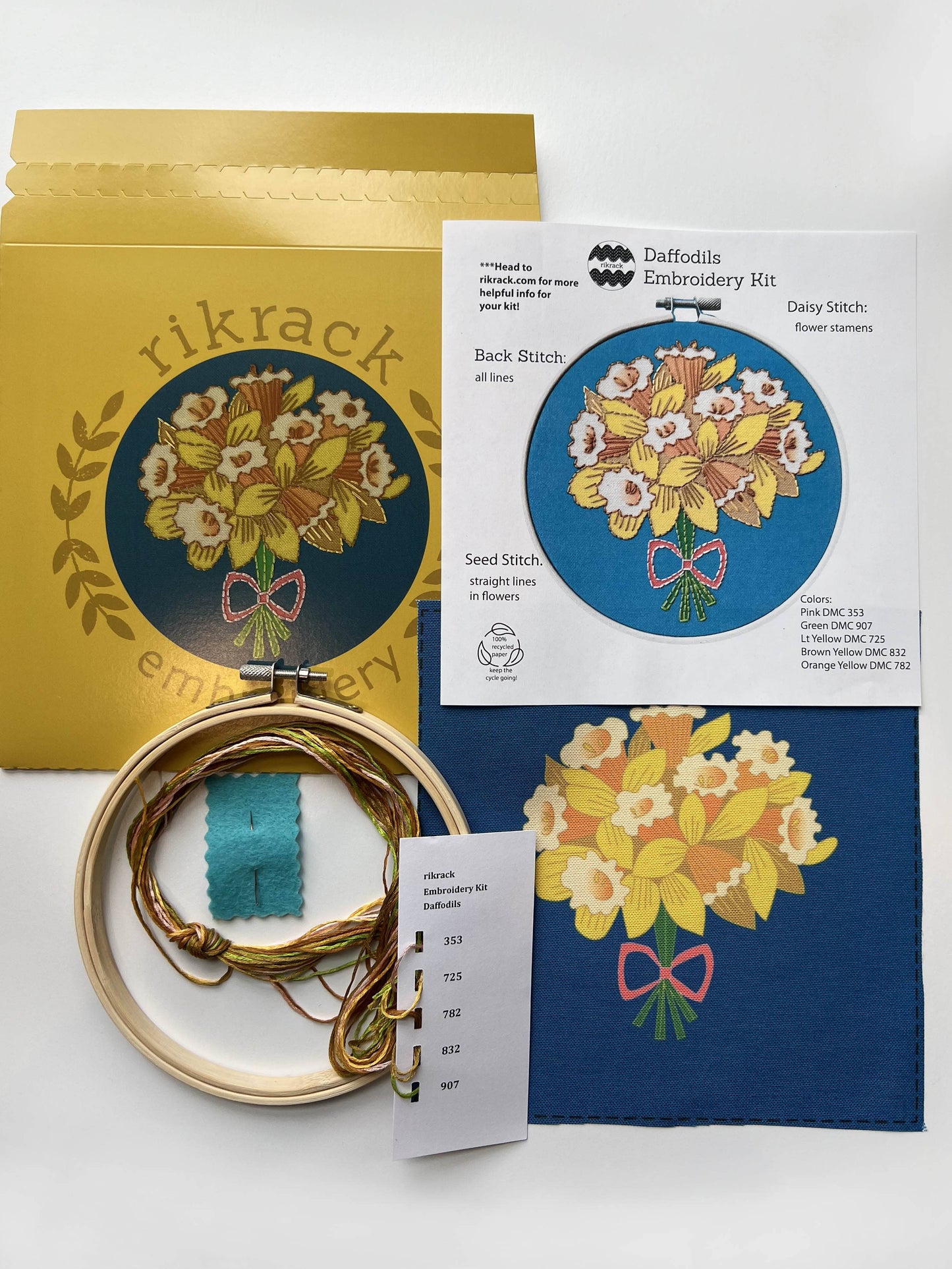 Daffodil Cozy Craft Embroidery Kit