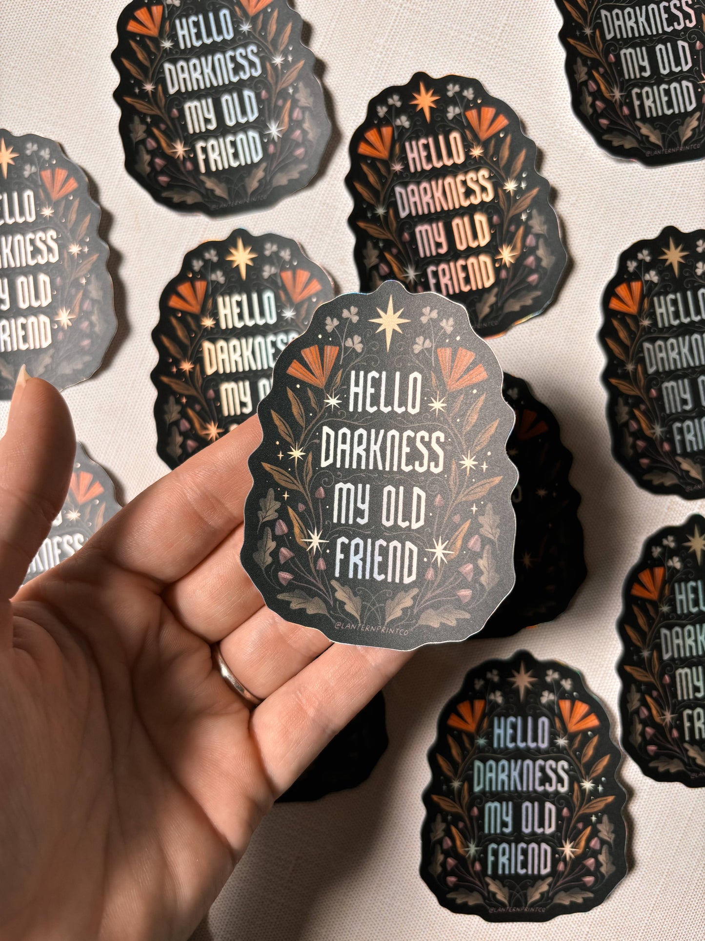 Vinyl Sticker: Hello Darkness - 3" Holographic