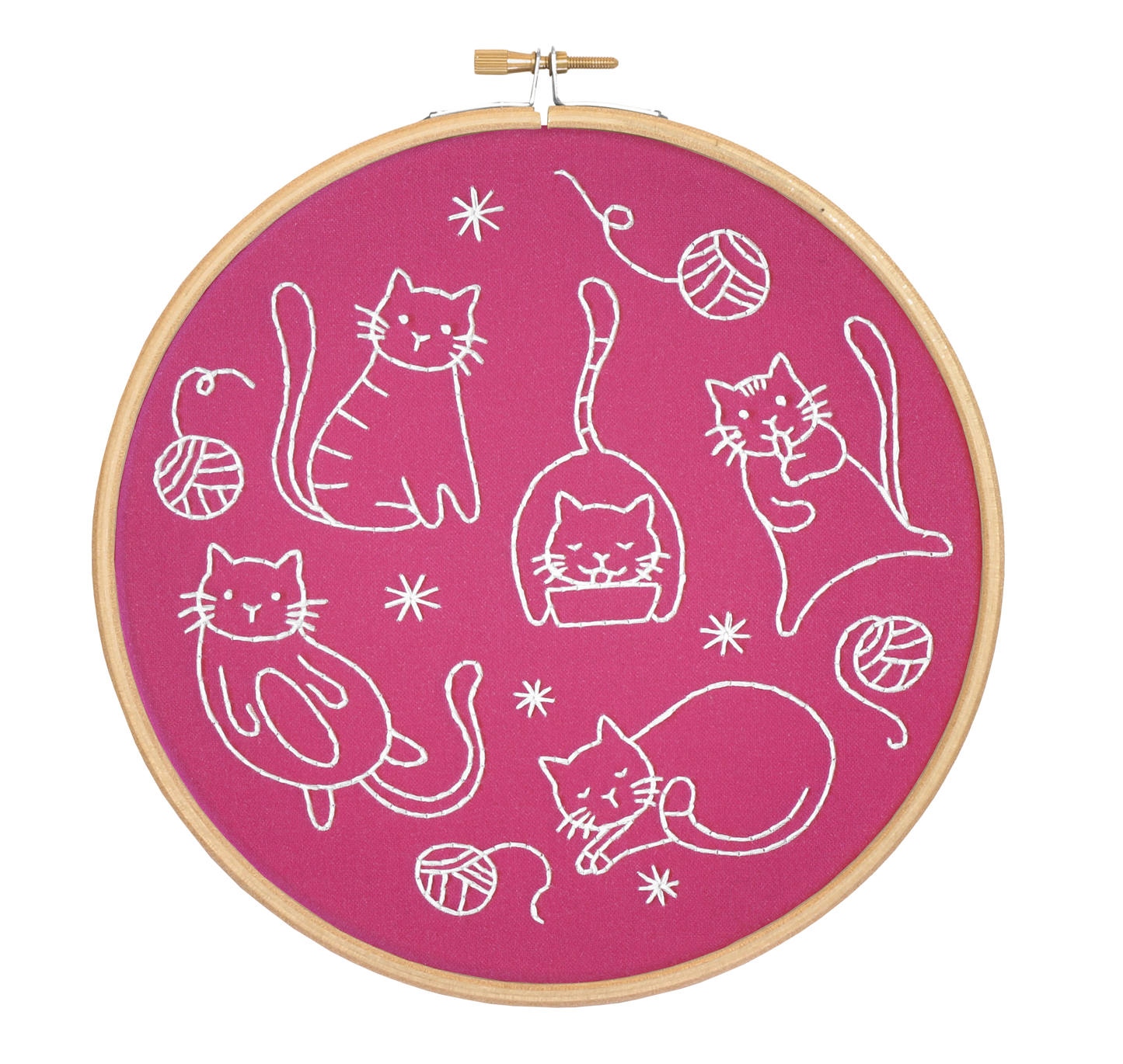 Crafty Cats Embroidery Kit | Complete Craft Kit for Beginners