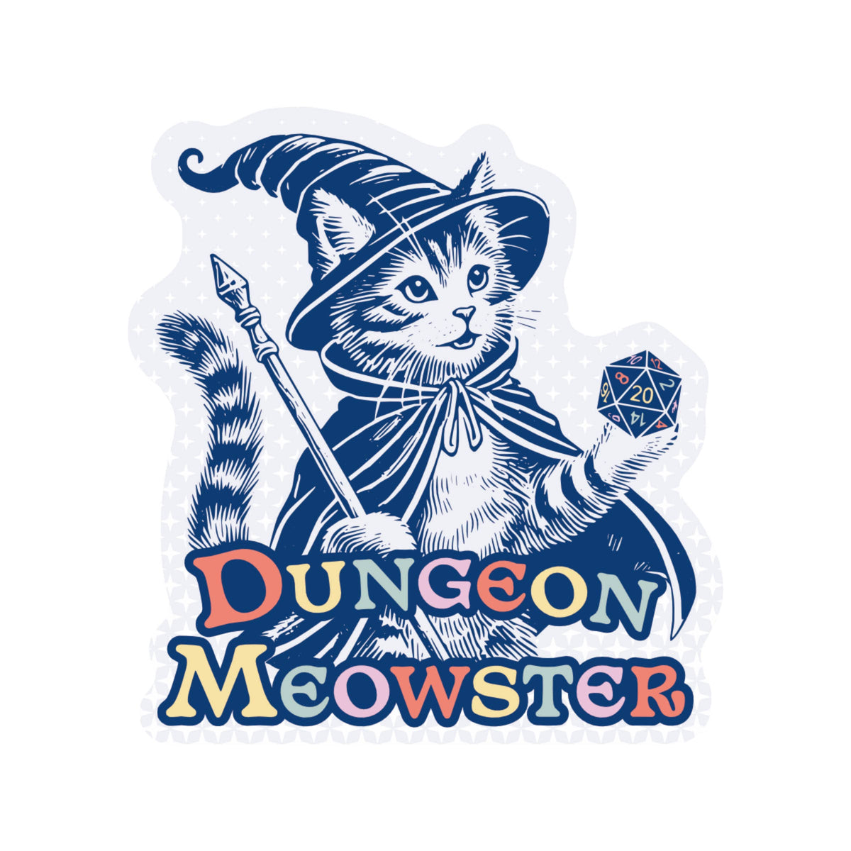 Dungeon Meowster Kitty Wizard High Quality Vinyl Sticker
