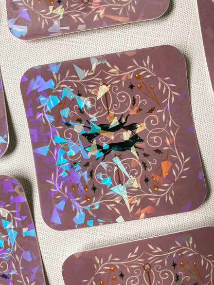 Vinyl Sticker: Fox Manor - 3" holographic