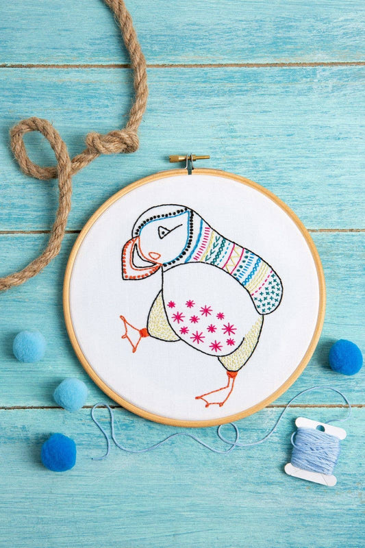 Puffin Embroidery Kit | Complete Craft Kit for Beginners