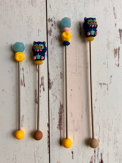 3D Silly Anime Blue Tiger Amigurumi Sewing Sticks
