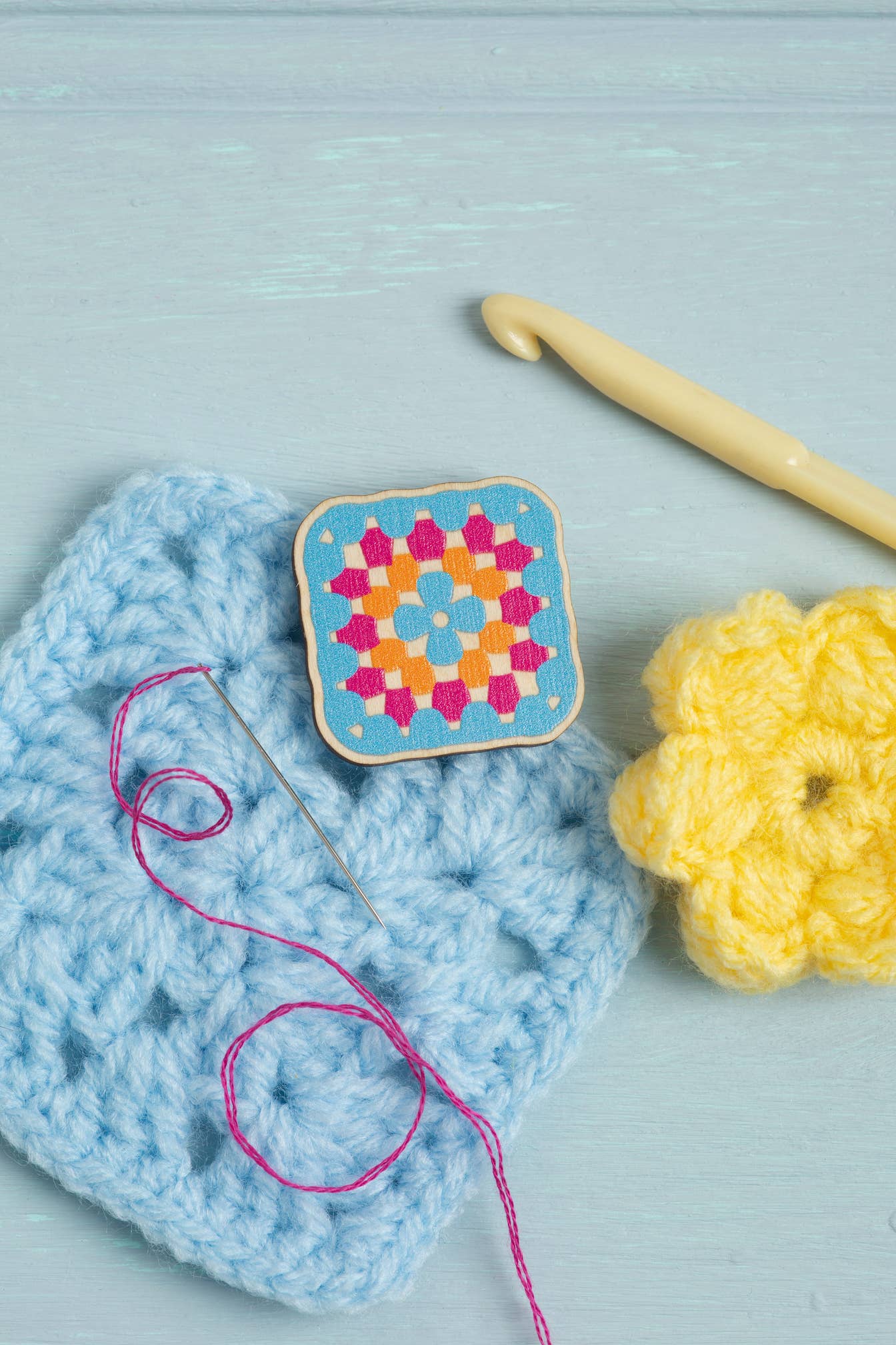 Granny Square Crochet Magnetic Needle Minder | Gift for Crafters
