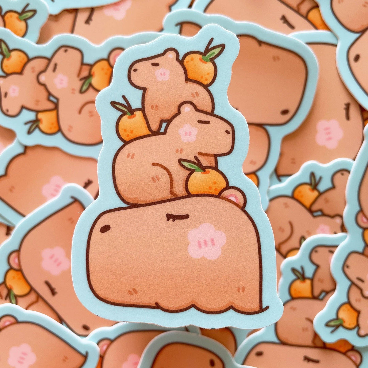 Capybara Stack Sticker Capybara Stack Vinyl Sticker – What's Up, Cupcake? Whimsical Crafts LLC