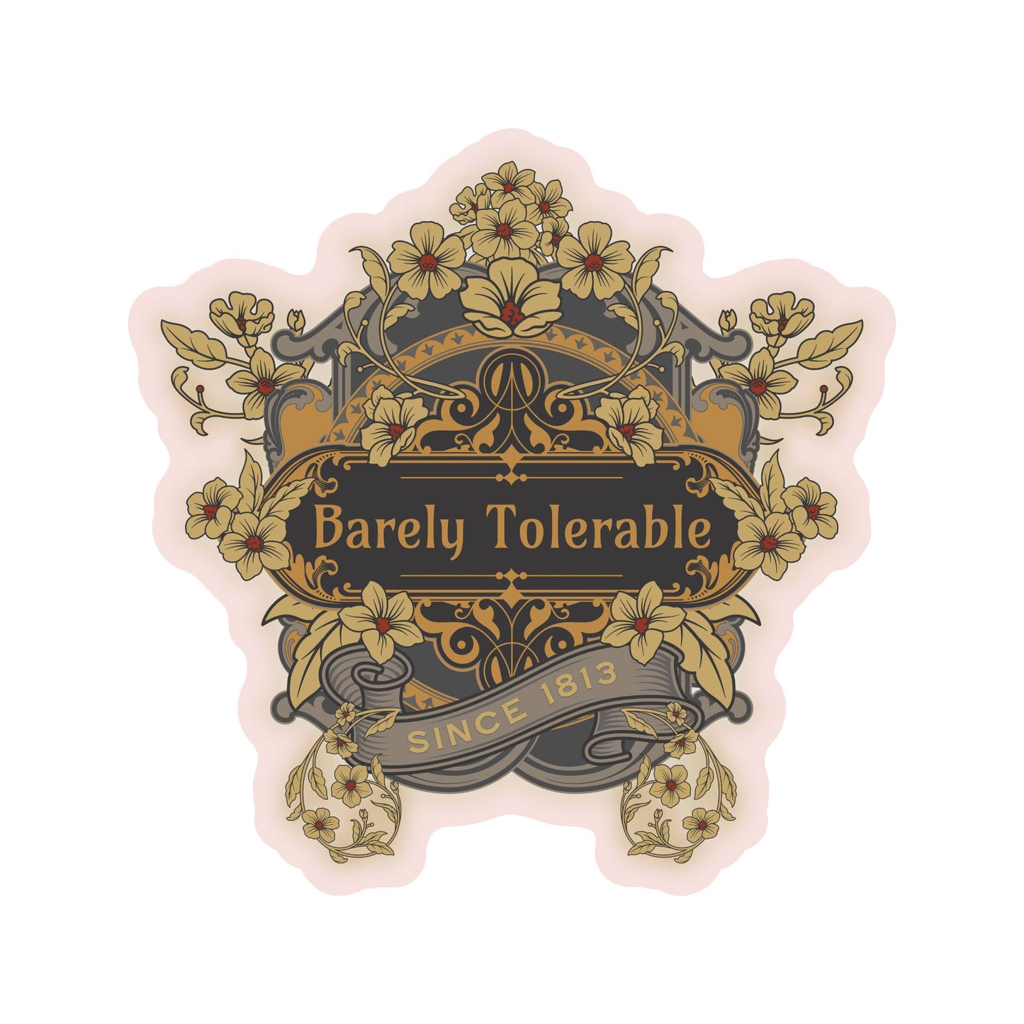 Barely Toleranle Jane Austen Vinyl Sticker
