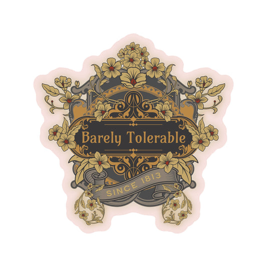 Barely Toleranle Jane Austen Vinyl Sticker