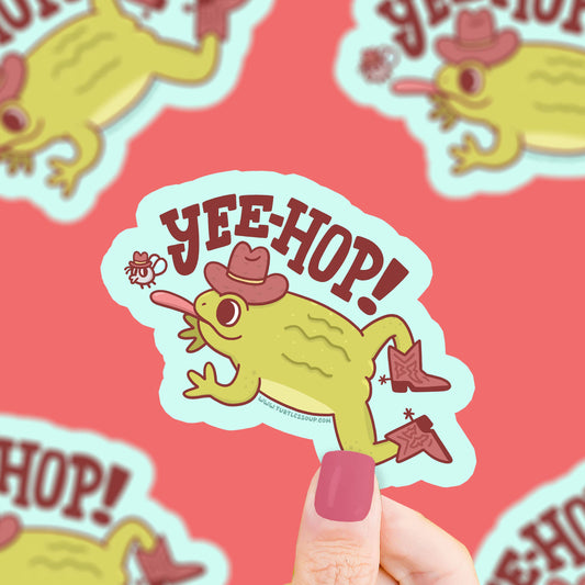 Yee Hop Rodeo Toad Frog Vinyl Sticker