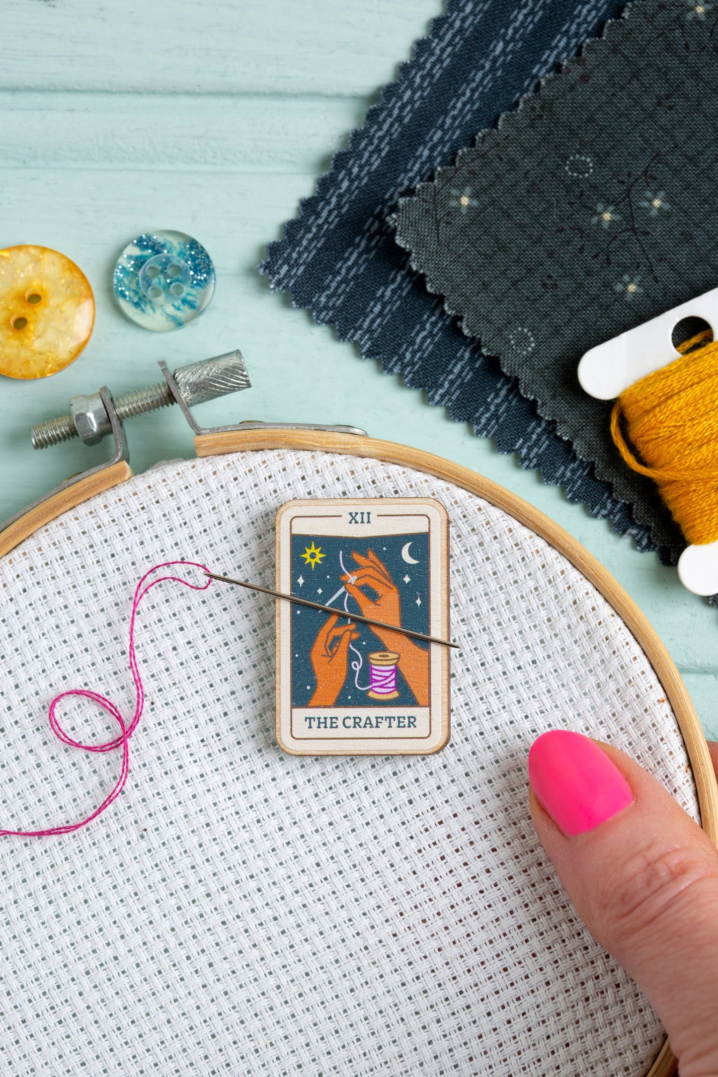 Tarot Card Needle Minder | Gift for Crafters