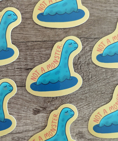 Not a Monster - Cute Cryptid Loch Ness Nessy Vinyl Sticker