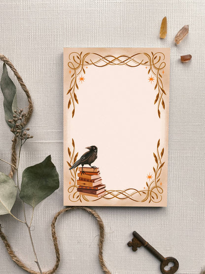 Notepad: Crow Harbinger & Books - 4x6