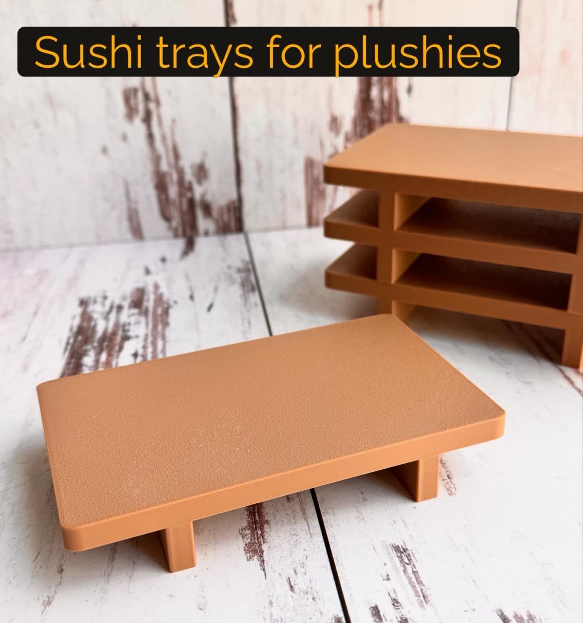 Set of 3 Sushi Trays for Crochet Plushies