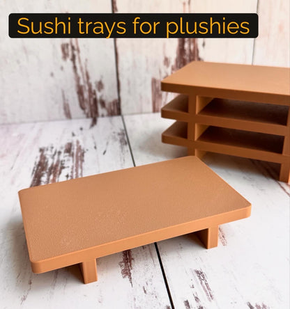 Set of 3 Sushi Trays for Crochet Plushies