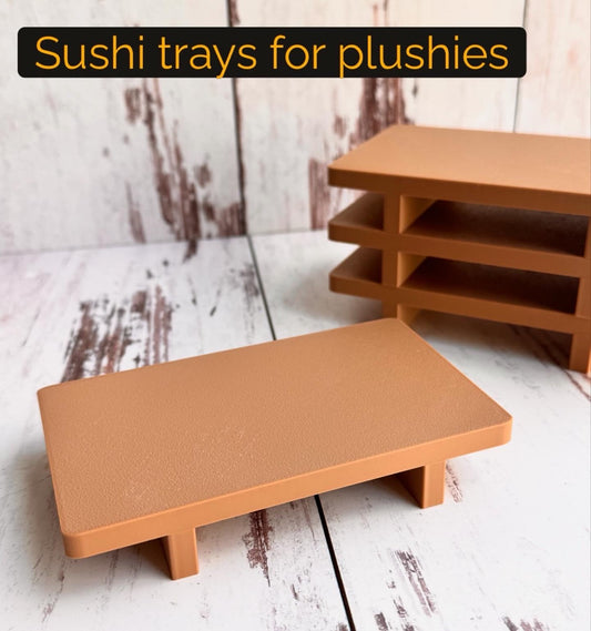 Set of 3 Sushi Trays for Crochet Plushies