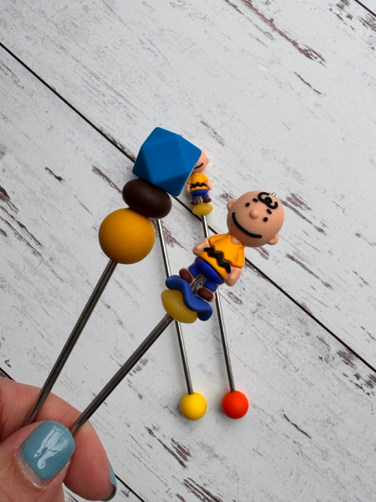 Pair of Cartoon Comic Boy Amigurumi Sewing Sticks