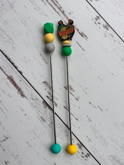 Pair of Handmade with Love Yarn Ball Amigurumi Sewing Sticks