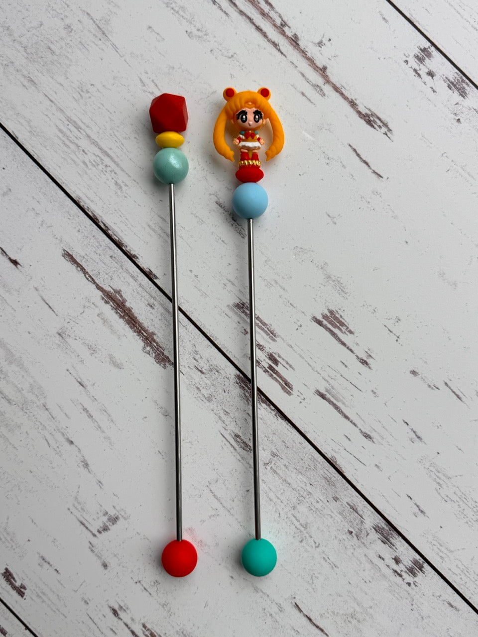 Pair of Sailor Girl Amigurumi Sewing Sticks