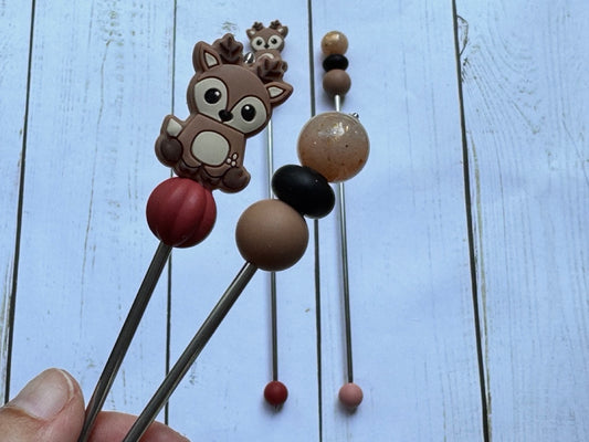 Deer Pair of Amigurumi Sewing Sticks