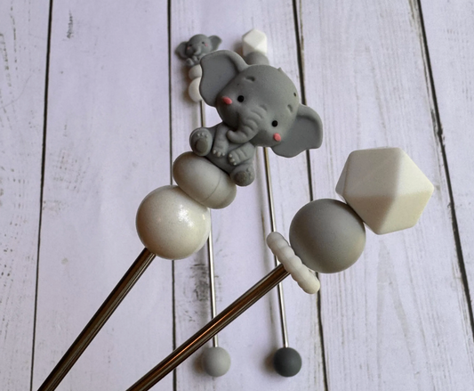 Pair of Elephant Amigurumi Sewing Sticks