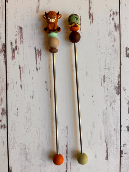 Highland Cow Pair of Amigurumi Sewing Sticks