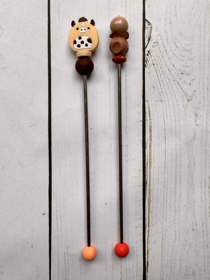 Chubby Horse Pair of Amigurumi Sewing Sticks