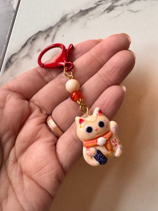Lucky Cat Maneki Neko Resin Single Stitch Marker