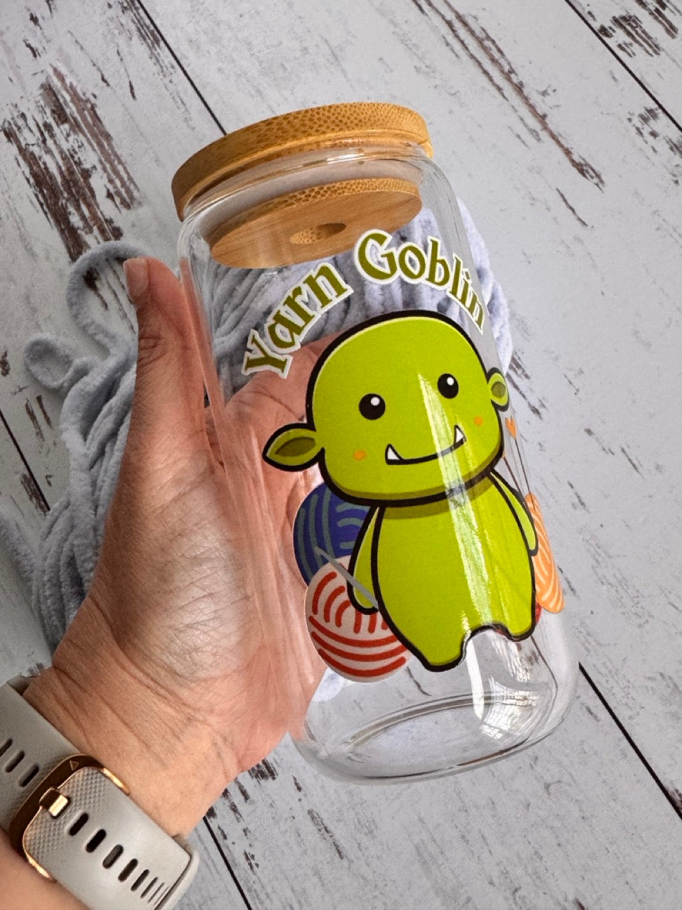 Yarn Goblin Glass Tumbler