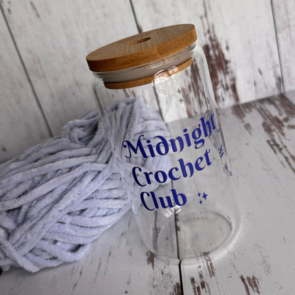 Midnight Crochet Club Glass Tumbler