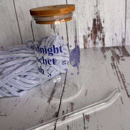 Midnight Crochet Club Glass Tumbler
