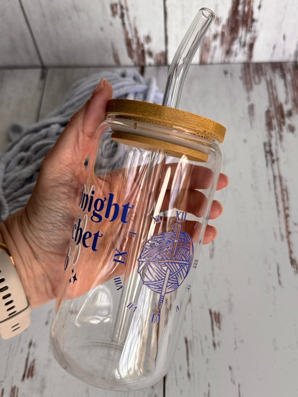 Midnight Crochet Club Glass Tumbler