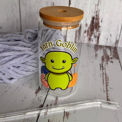 Yarn Goblin Glass Tumbler