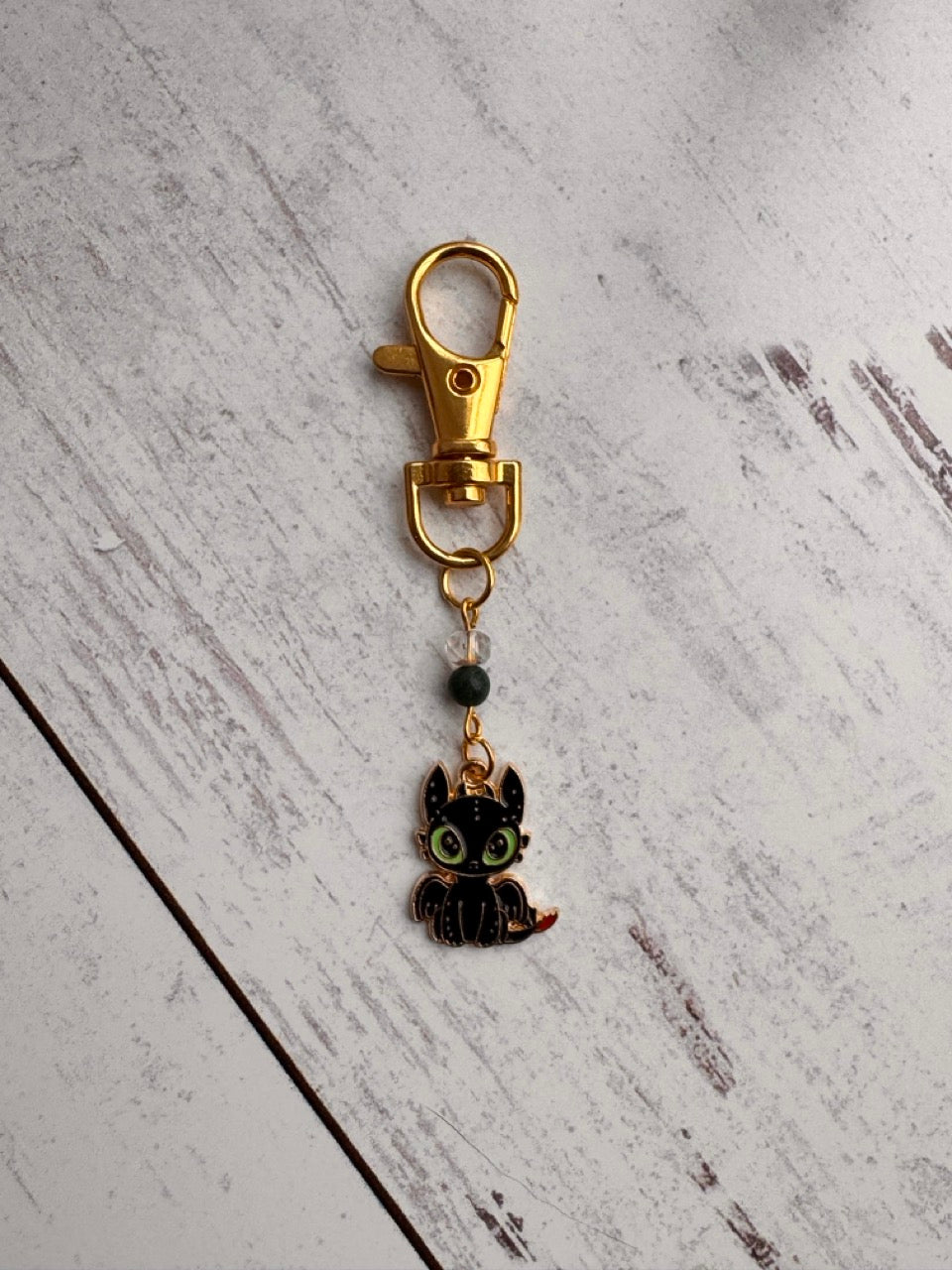 Black Night Dragon Enamel Single Stitch Marker
