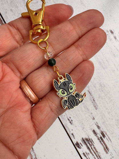 Black Night Dragon Enamel Single Stitch Marker