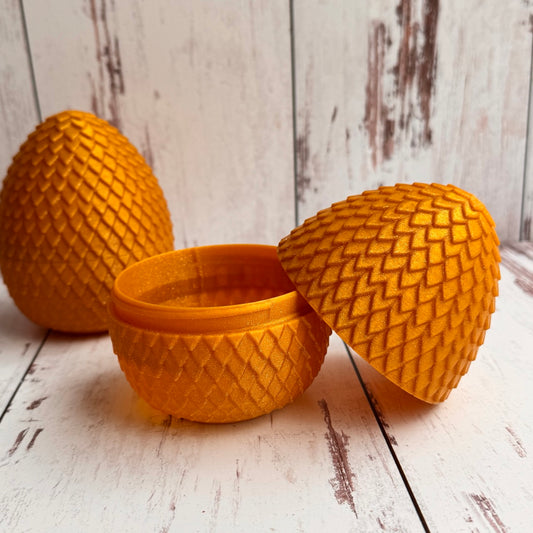 Set of 2 Empty Gold Dragon Eggs for Crochet Plushies or Small Toys