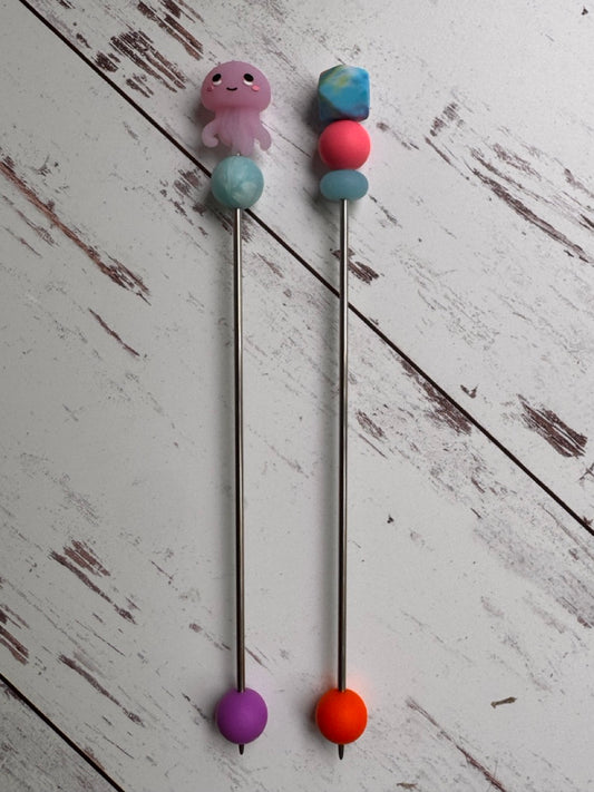 Jellyfish Pair of Amigurumi Sewing Sticks