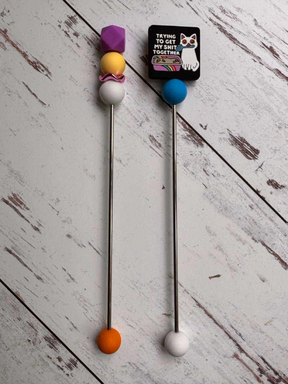 Cat Litter Box Get My Ish Together Pair of Amigurumi Sewing Sticks